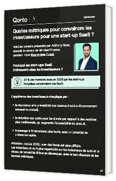 Livre blanc - "Quelles métriques pour convaincre les investisseurs pour une start-up SaaS ?" - Qonto