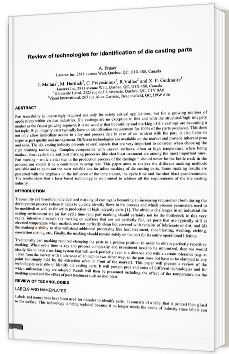 Review of technologies for identification of die casting parts