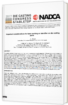 Important considerations for laser marking an identifier on die casting parts