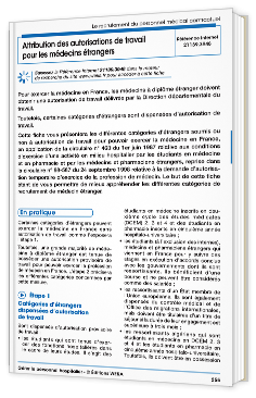 Attribution des autorisations de travail pour les médecins étrangers