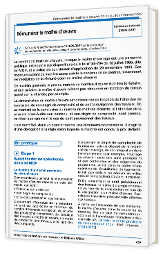 Rémunérer le maître d'œuvre